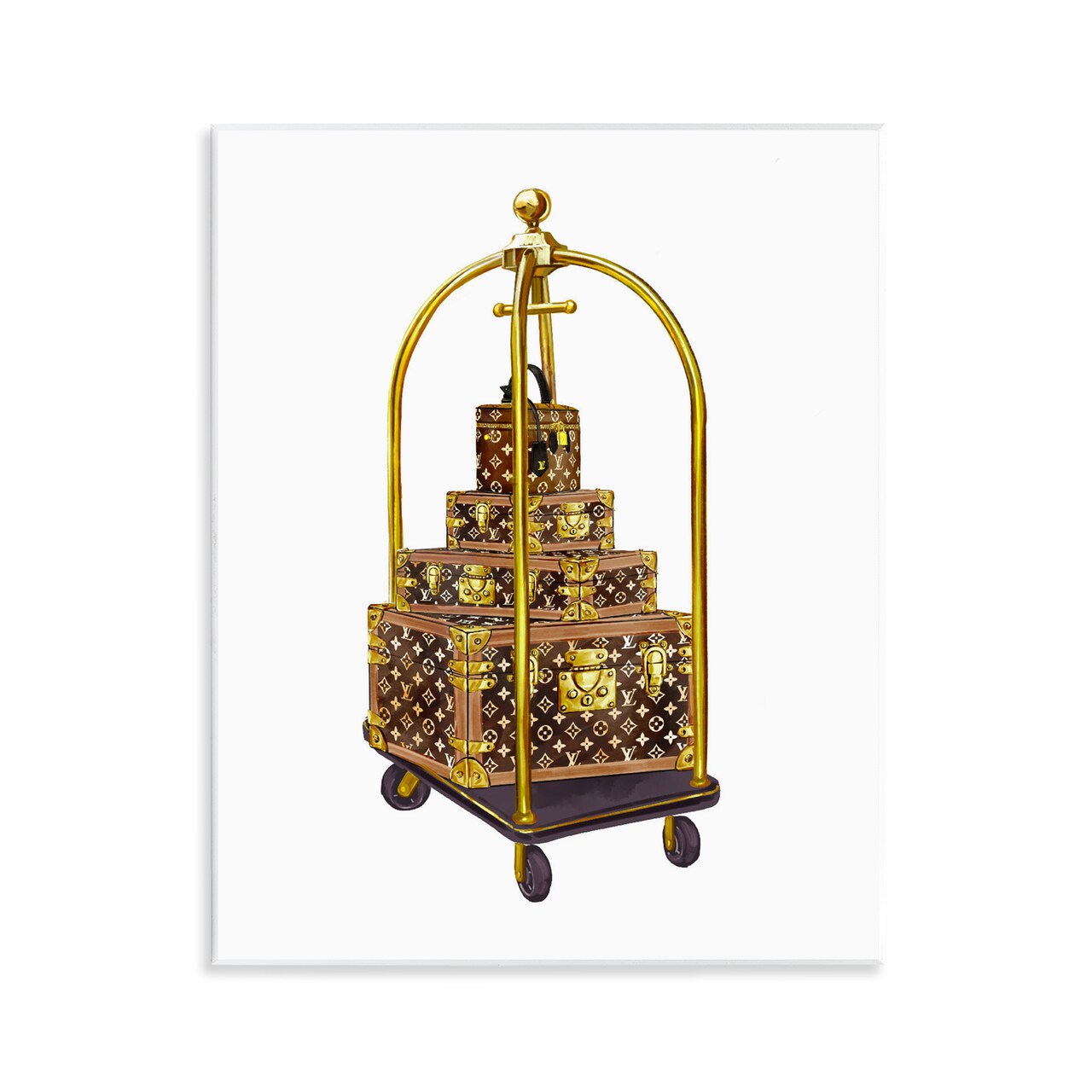 Stupell Industries Glam Hotel Luggage Wall Plaque, design by Ziwei Li